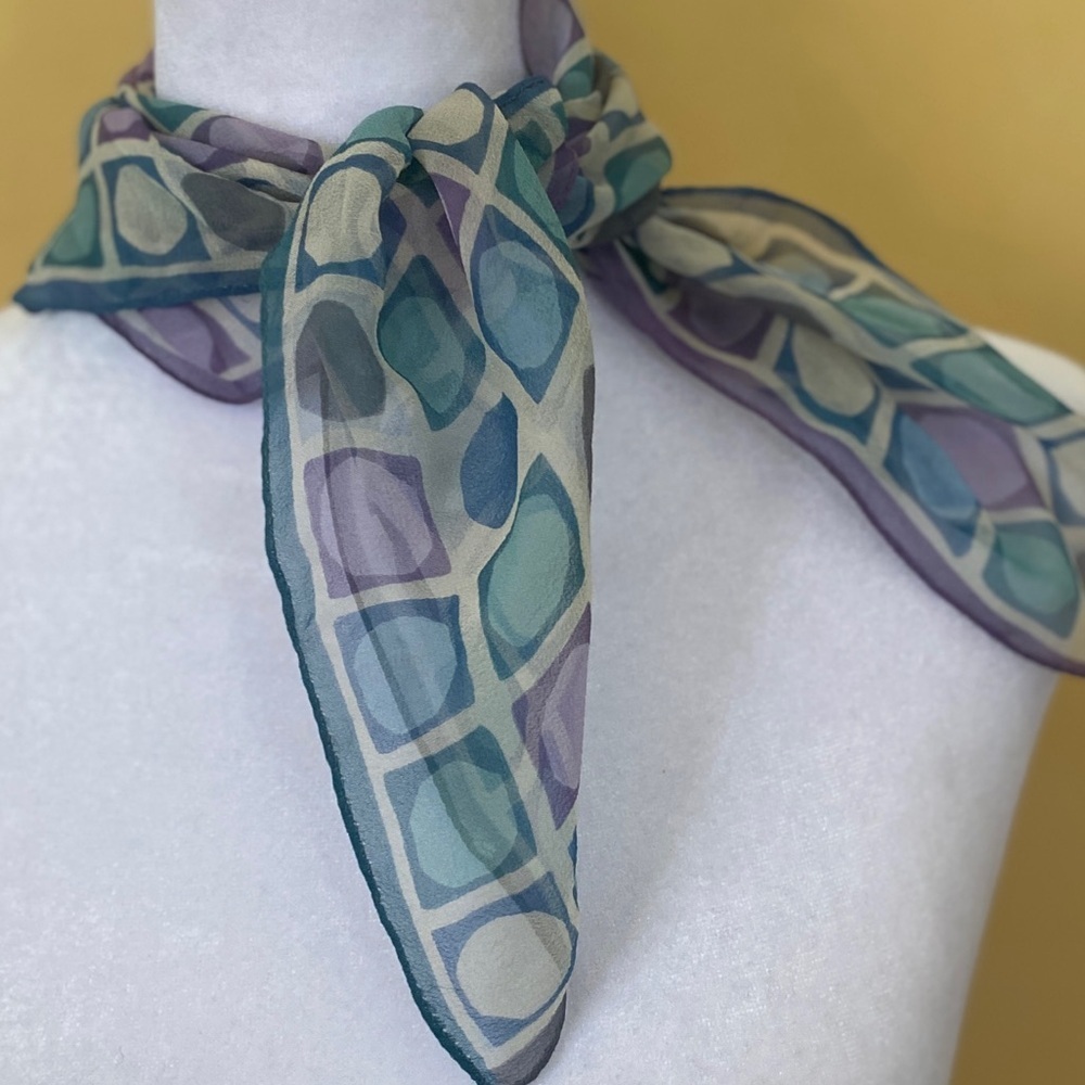 Multicolor Chiffon Scarf 19 Inch Square